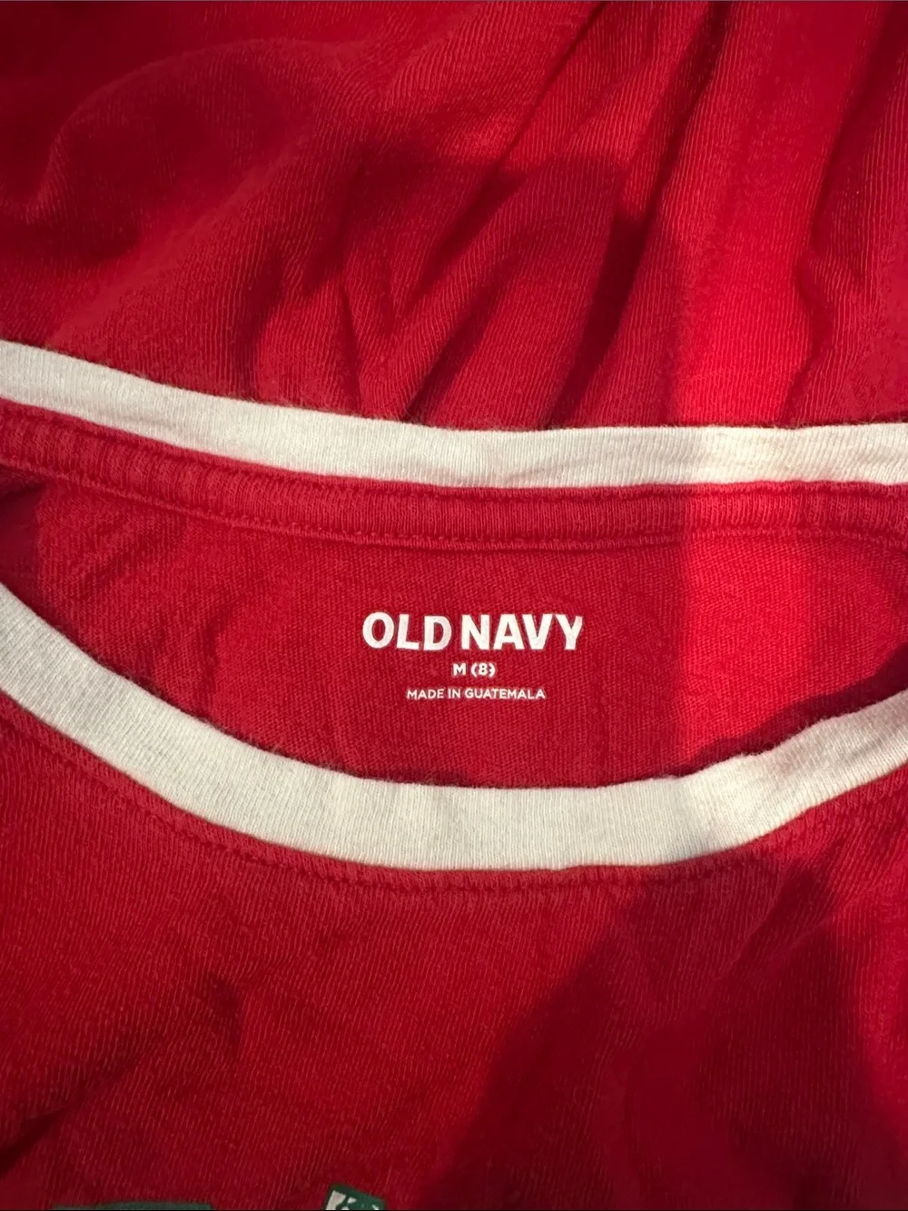 Old Navy Red Short-Sleeve Logo Tee with White Trim